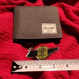 Herschel Supply Company Black Wallet with Nashville SC Keychain